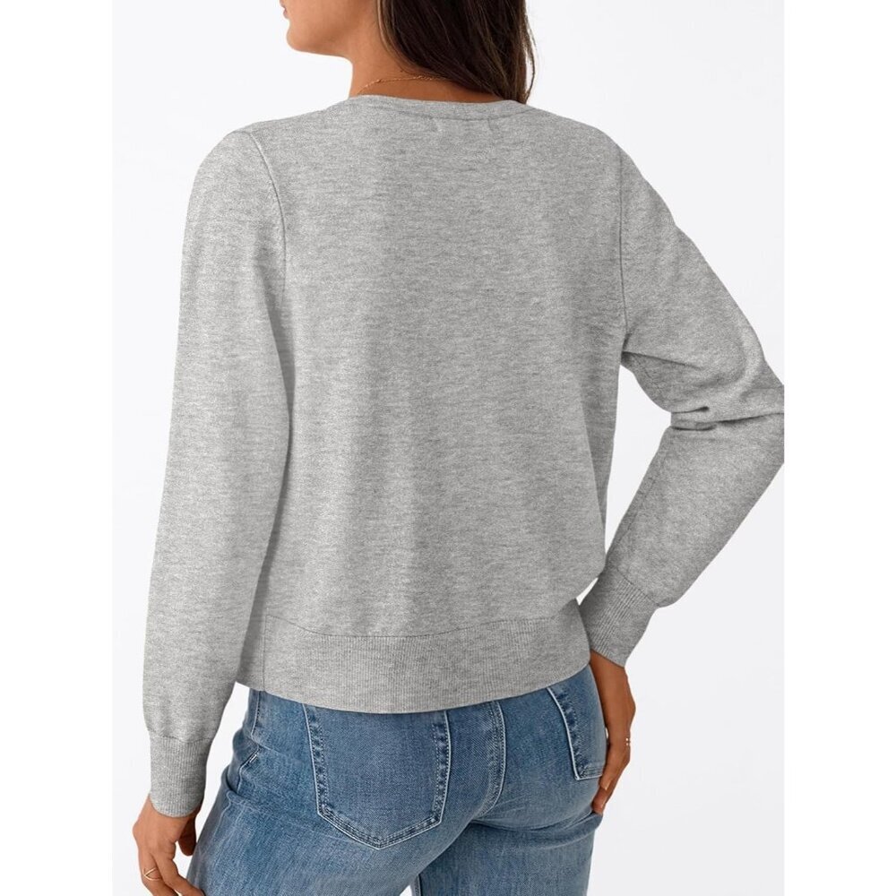 Women Cardigan Sweater Lightweight Crew Neck Outfits Fall Fashion 2025 Clothing - Picture 4 of 5
